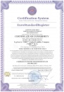 Certificate of conformity ISO 9001:2015 (valid until 2022)